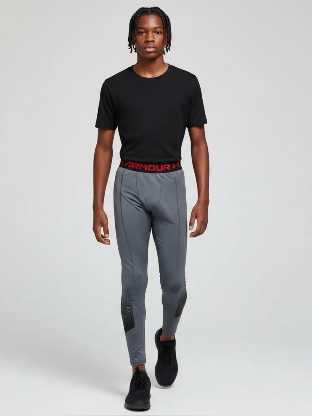 Under Armour Coldgear Compression Legging Base Layer Gray Youth Size YL